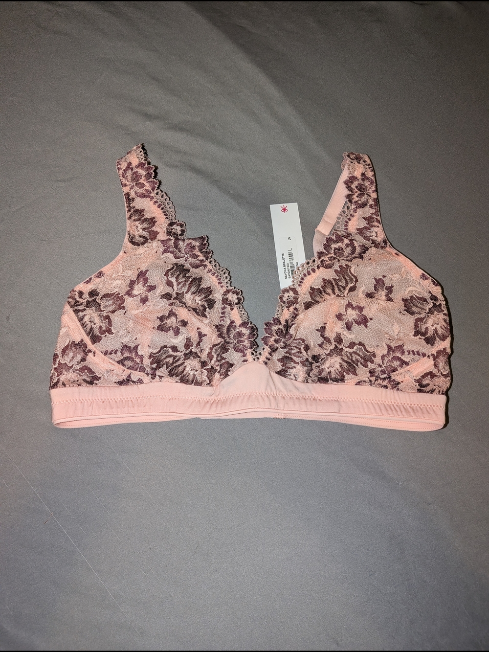Bralette Fiore Vino Pink Small New NWT